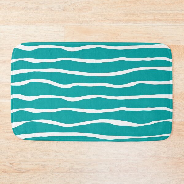 Item preview, Ocean Ripple Organic Stripes Pattern in White and Turquoise designed and sold by kierkegaard.