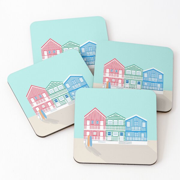 Item preview, Striped Colorful Houses on Costa Nova Beach, Portugal designed and sold by Lyman Creative Co..