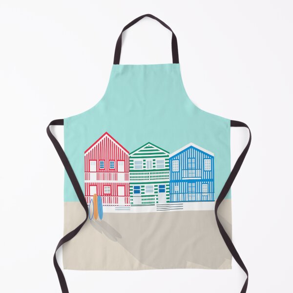 Item preview, Striped Colorful Houses on Costa Nova Beach, Portugal designed and sold by Lyman Creative Co..