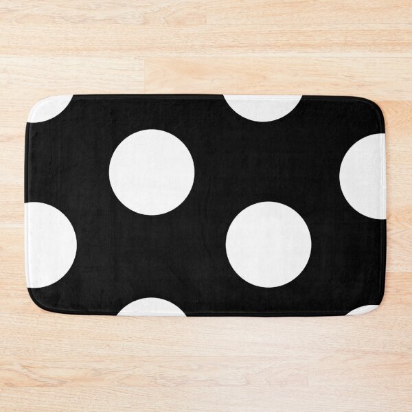 Black White Bath Mat, Minimalist Black Polka Dot Bathroom Rug, Black Dot  Bathroom Decor, Soft Microfiber Non-slip Shower Mat 