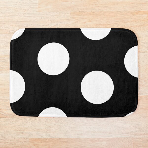 Black and White Polka Dot Design Bath Mat