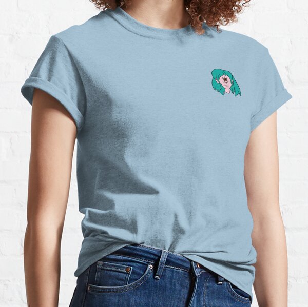 Sad Pink and Teal Cyclops Girl Classic T-Shirt