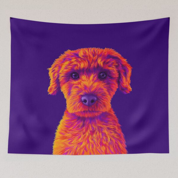 Item preview, Orange and Purple Mini Poodle designed and sold by NeonFuzz.