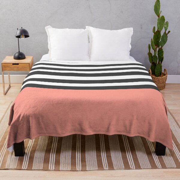 Item preview, Black and White Stripes with Peach designed and sold by passionatelyem.