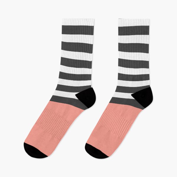 Item preview, Black and White Stripes with Peach designed and sold by passionatelyem.
