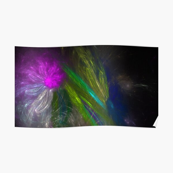 Color Swirl, Stripes, Blur Fractal Artwork Poster