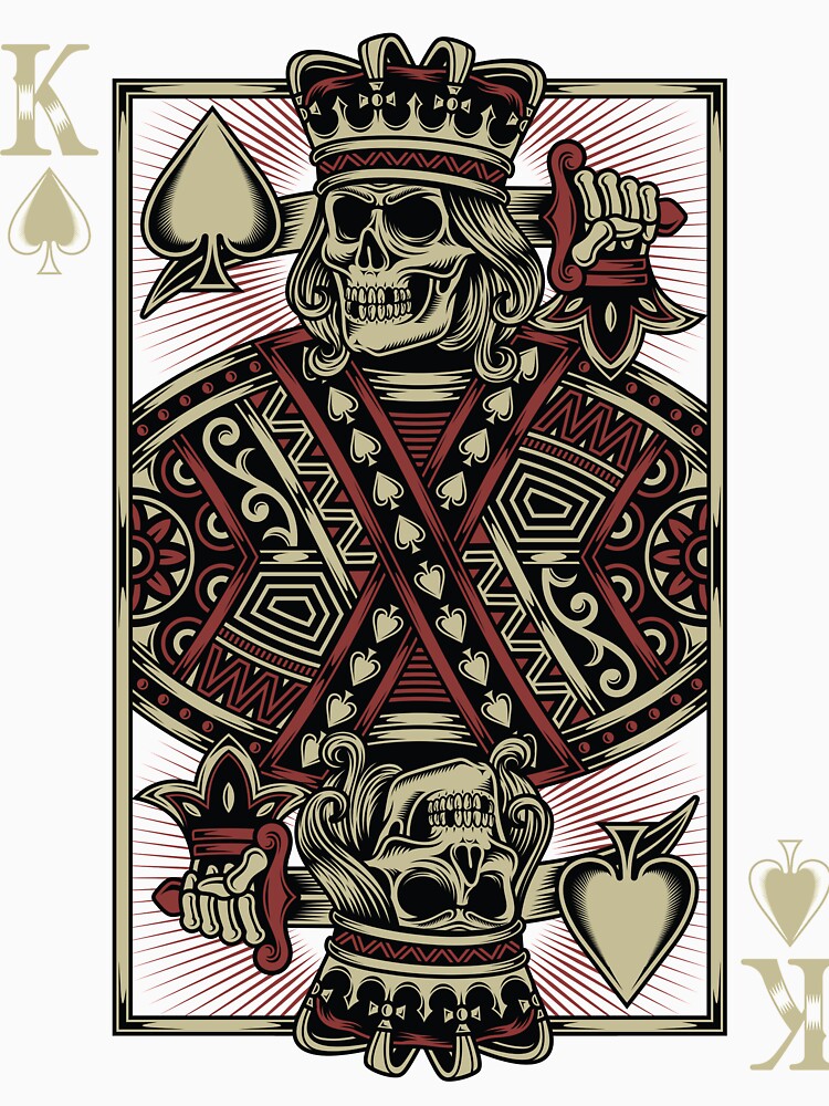 King of Spades Skull Poker T-Shirt