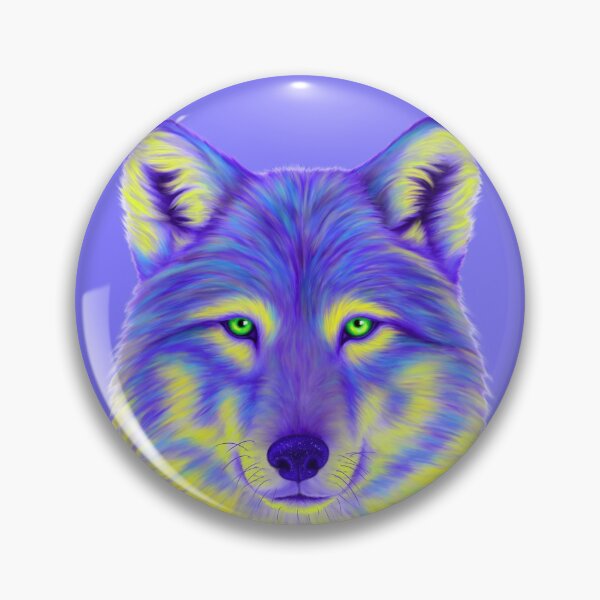 Aperçu de l'œuvre Loup violet et jaune créée et vendue par NeonFuzz.