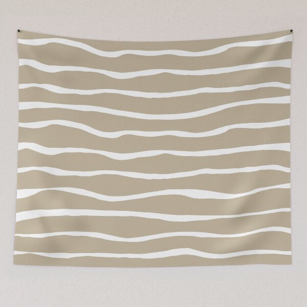 Item preview, Sand Dune Organic Stripes Pattern in White and Neutral Flax designed and sold by kierkegaard.