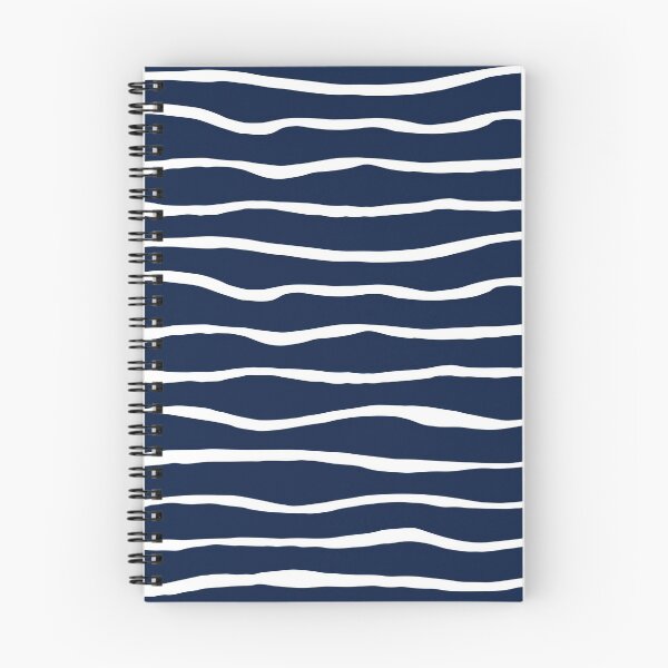 Item preview, Ocean Ripple Organic Stripes Pattern in White and Nautical Navy Blue designed and sold by kierkegaard.