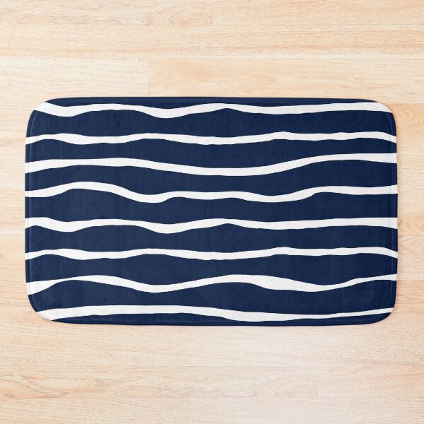 Item preview, Ocean Ripple Organic Stripes Pattern in White and Nautical Navy Blue designed and sold by kierkegaard.