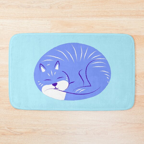 Item preview, purple and white curled sleeping illustrtion cat designed and sold by BabyPaws.