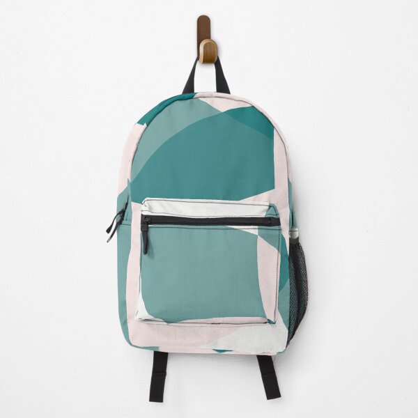 Item preview, Abstract graphic bloom in teal and pale rose designed and sold by BlertaDK.