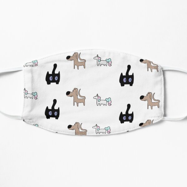 dogs, unicorns, cats Flat Mask
