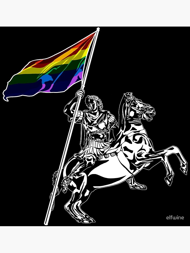 "Alexander the Great Pride Flag White Lines" Poster for Sale by elfwine