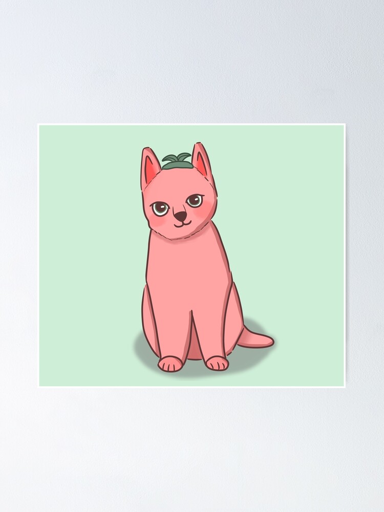 "Strawberry Cat Drawing From Tik Tok" Poster for Sale by JKFish Redbubble
