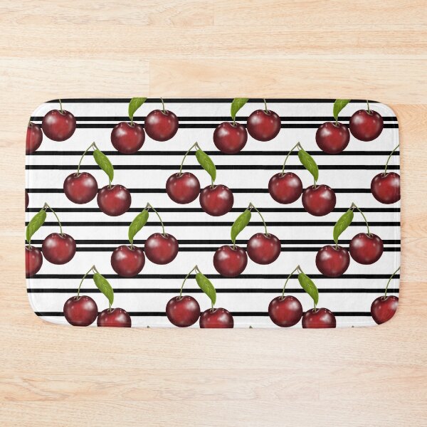 Item preview, Red Cherries and Stripes designed and sold by Kraina.
