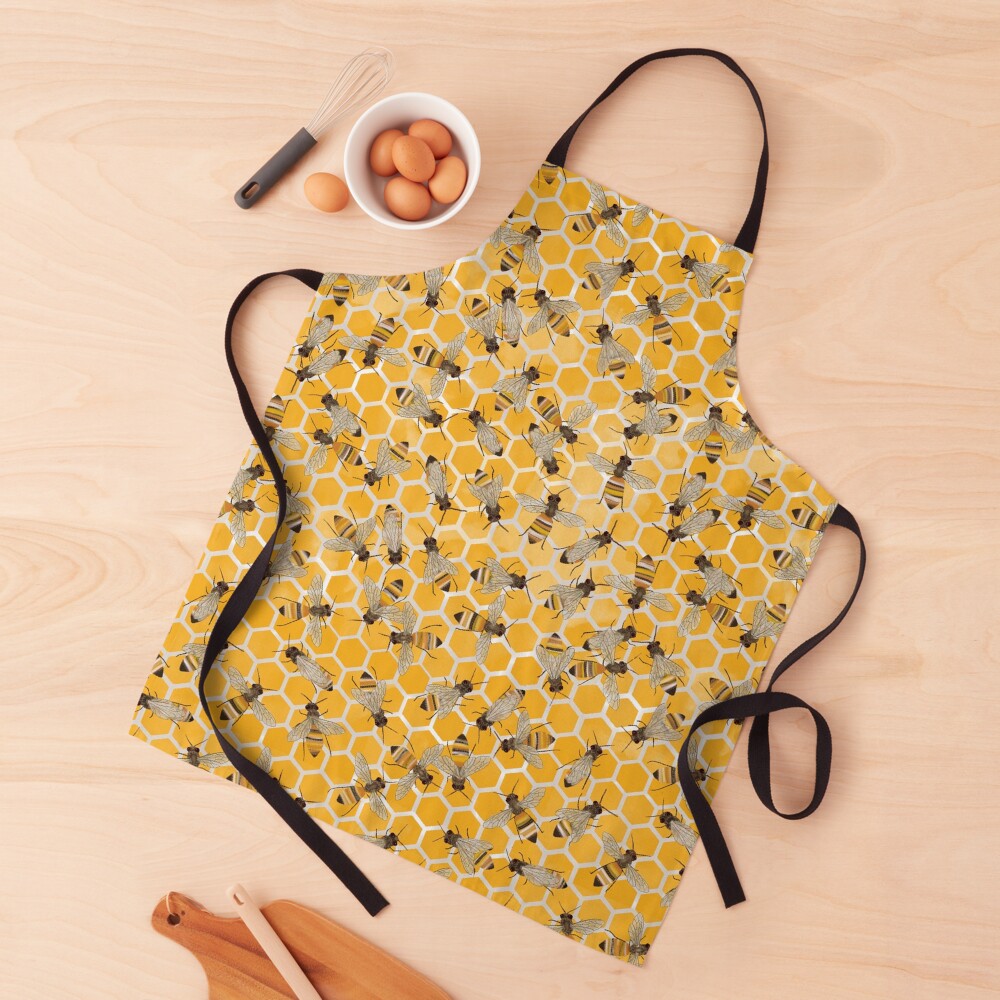 Bees on Honeycomb Apron