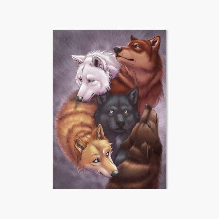 'Together We Are Stronger' Wolf Pack - Art Board Print