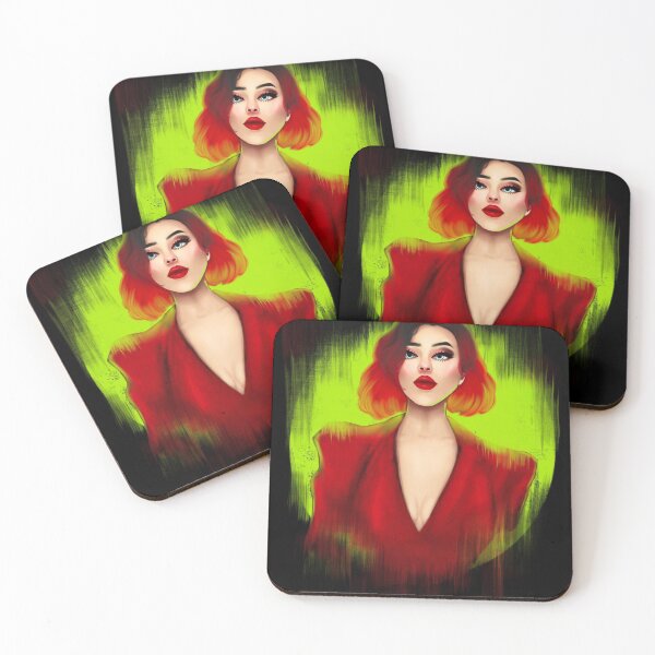 Item preview, Crimson, red, peak, green, painterly, stylized, style, portrait, digital, artist, artists, glowing, original,  designed and sold by WIKEDPrints.