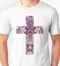 Floral Kaleidoscope - Cross Unisex T-Shirt
