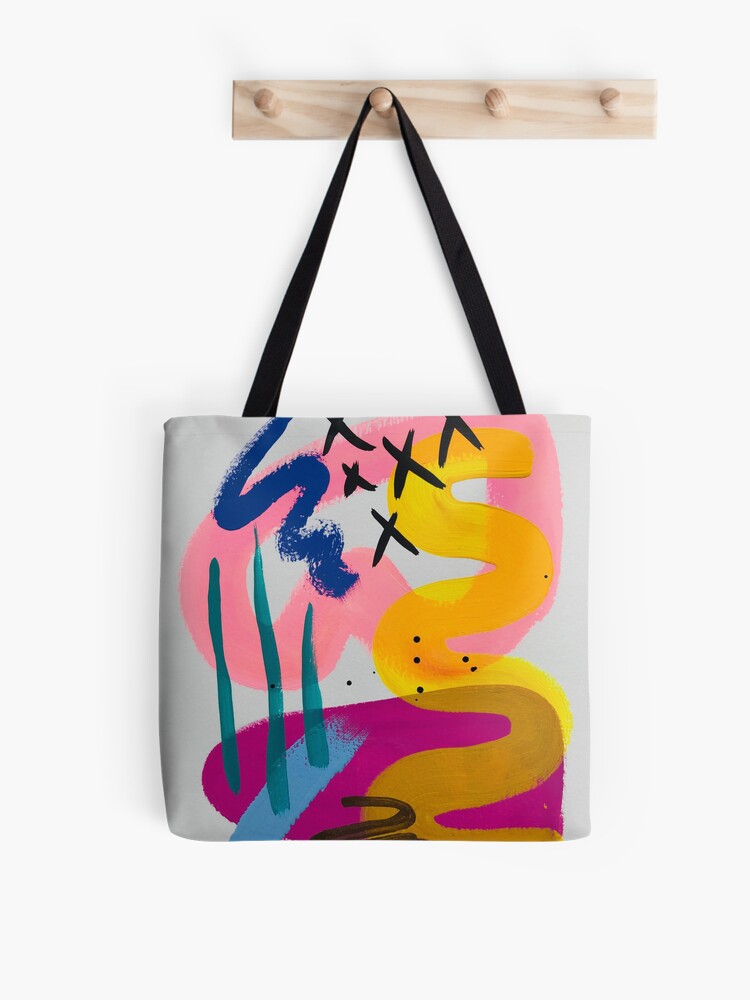 Thumbnail 1 of 2, Tote Bag, Happy Abstract #60 designed and sold by AR-GlitterFairy.
