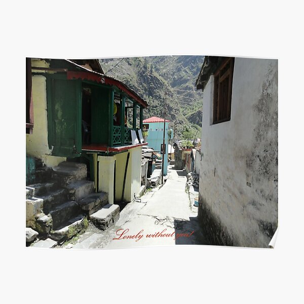 Village street in a hill town Poster