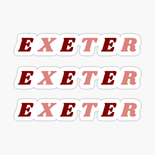 "exeter x 3 " Sticker for Sale by amberryz Redbubble