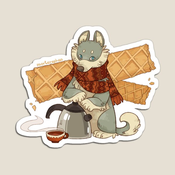 Dog and waffles Magnet