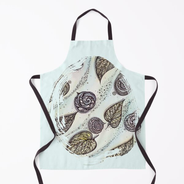Item preview, Winter Snails and Leaf.  Hand draw  ink and pen, Watercolor, on textured paper designed and sold by MandalaFlowerArt.