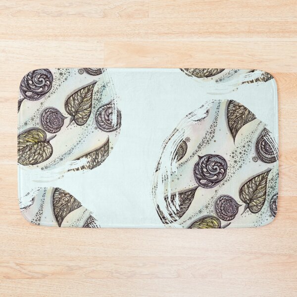 Item preview, Winter Snails and Leaf.  Hand draw  ink and pen, Watercolor, on textured paper designed and sold by MandalaFlowerArt.