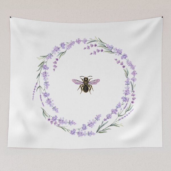 Item preview, French Lavender wreath with bee designed and sold by Wendy Paula Patterson.