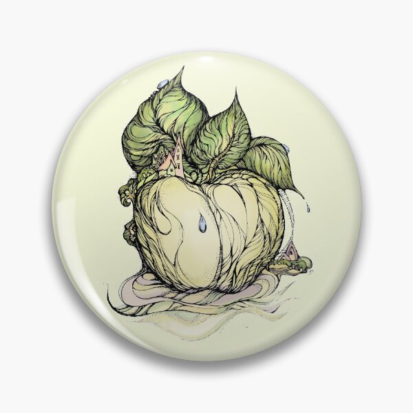 Item preview, Fabulous apple. Hand draw  ink and pen, Watercolor, on textured paper designed and sold by MandalaFlowerArt.