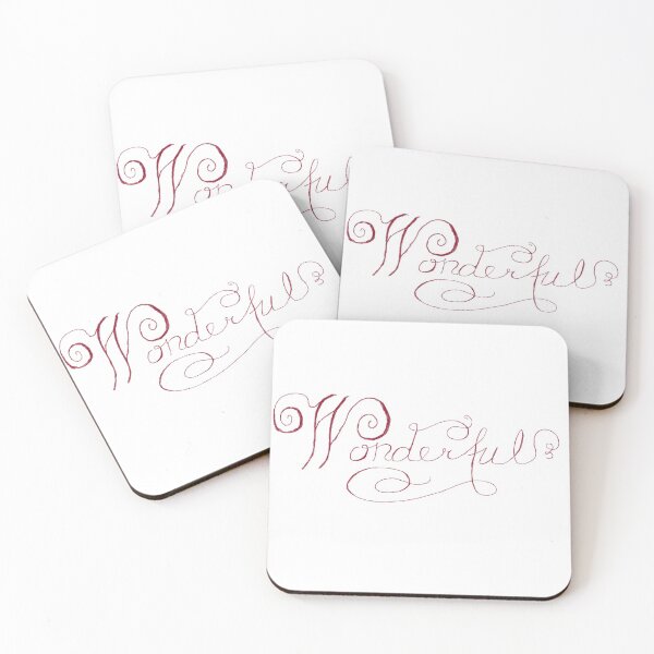 Item preview, "Wonderful" Calligraphy in Blood-Red designed and sold by ACH-Designs.