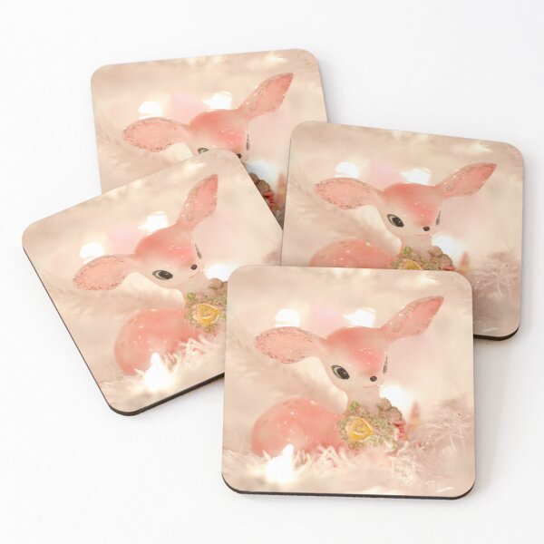 Artikelvorschau, Weihnachtsbaum Lichter Pink Deer Sweet Retro Fawn entworfen und verkauft von JimNEmDesigns.