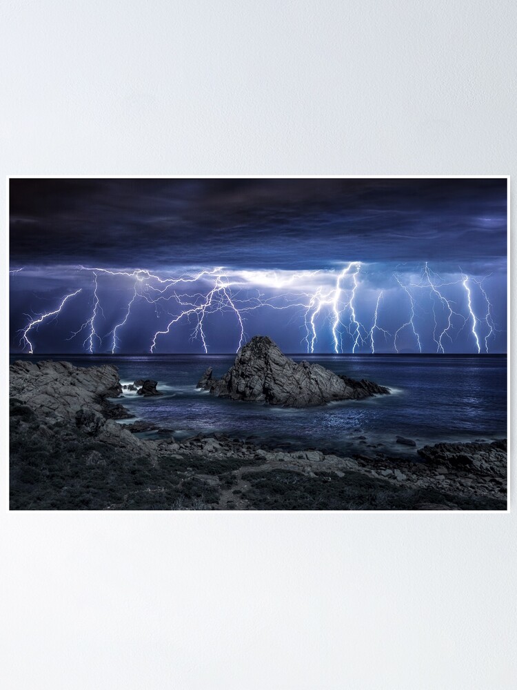 Alternate view of Lightning over Sugarloaf Rock Poster
