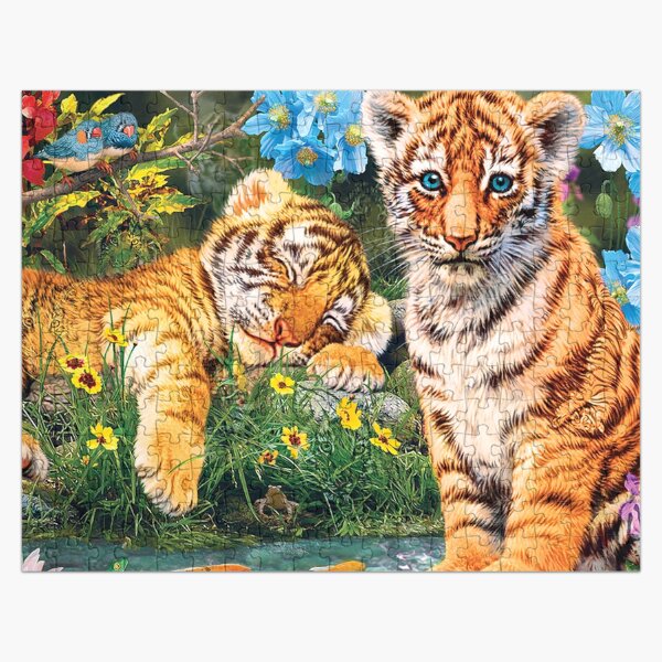 Tiger Cubs Watercolor Jigsaw Puzzle