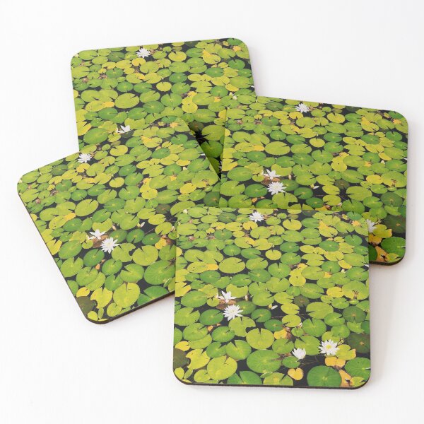 Item preview, Green and Yellow Lily Pads with Flowers designed and sold by camronmorrissey.