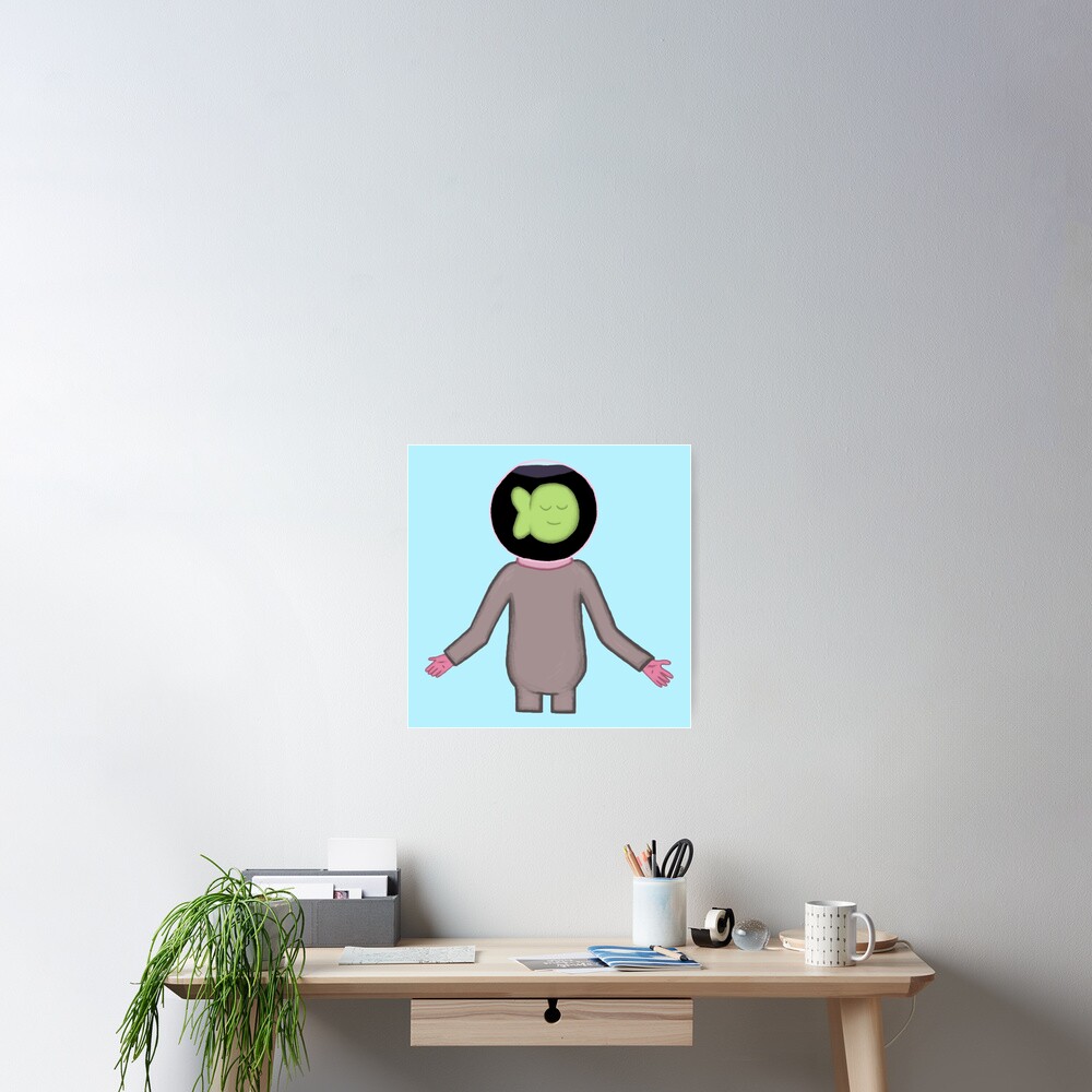 "The Midnight Gospel Fish Bowl Man" Poster by gougeart Redbubble