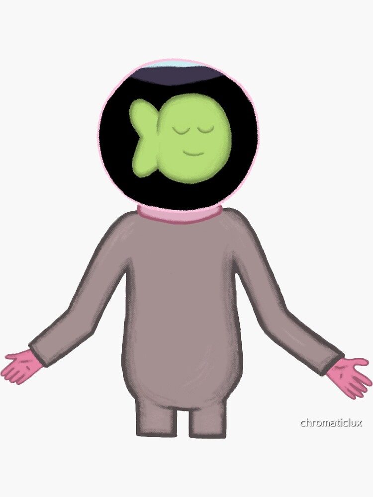 "The Midnight Gospel Fish Bowl Man" Sticker for Sale by gougeart Redbubble