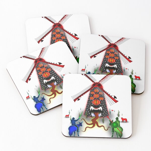 Item preview, Quixote & Sancho Battle an actual Windmill Monster with Demon Dogs designed and sold by imaginachine.