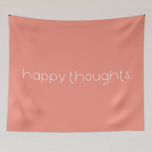 Item preview, Happy Thoughts - Cute Sayings In Coral designed and sold by Aryeh Studio.