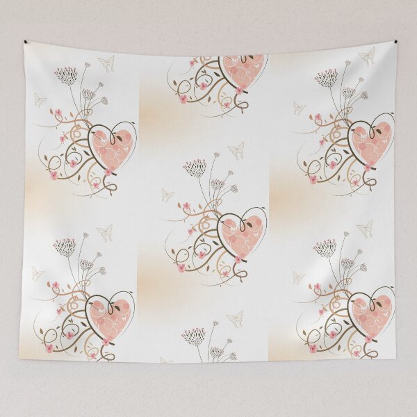 Item preview, Pink Heart, Butterflies and Floral Swirls designed and sold by fatfatin.