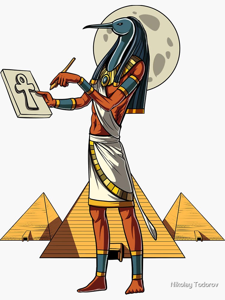 Egyptian God Thoth Sticker By Underheaven Redbubble