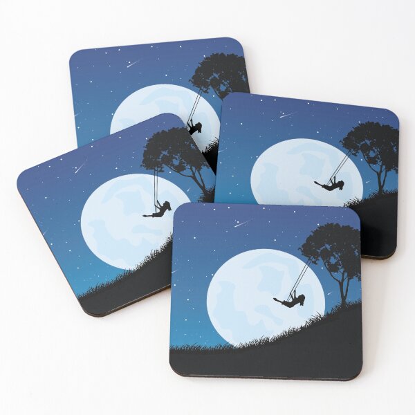 Item preview, Girl swings on full moon night designed and sold by cdecides.