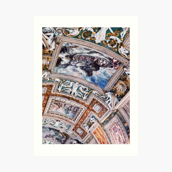 Italian Painting Artwork on Ceiling Michaelangelo Art Print