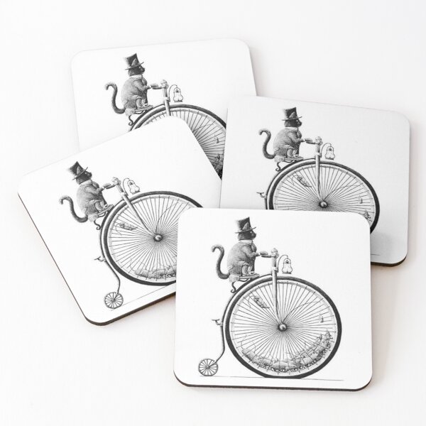 Item preview, Old School Cat On Bike With Top Hat And Mice designed and sold by reesls.