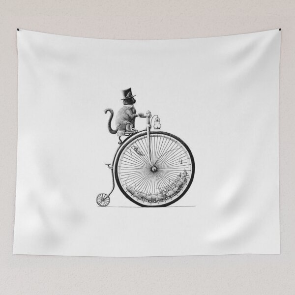 Item preview, Old School Cat On Bike With Top Hat And Mice designed and sold by reesls.