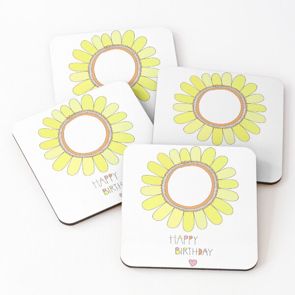 Item preview, Sun Flower Happy Birthday Doodle Art  designed and sold by zanydoodles.