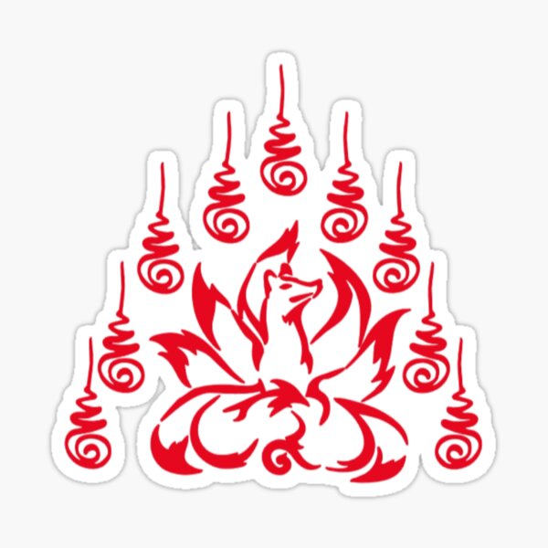 "bewitching nine tails fox with yant by SK" Sticker for Sale by